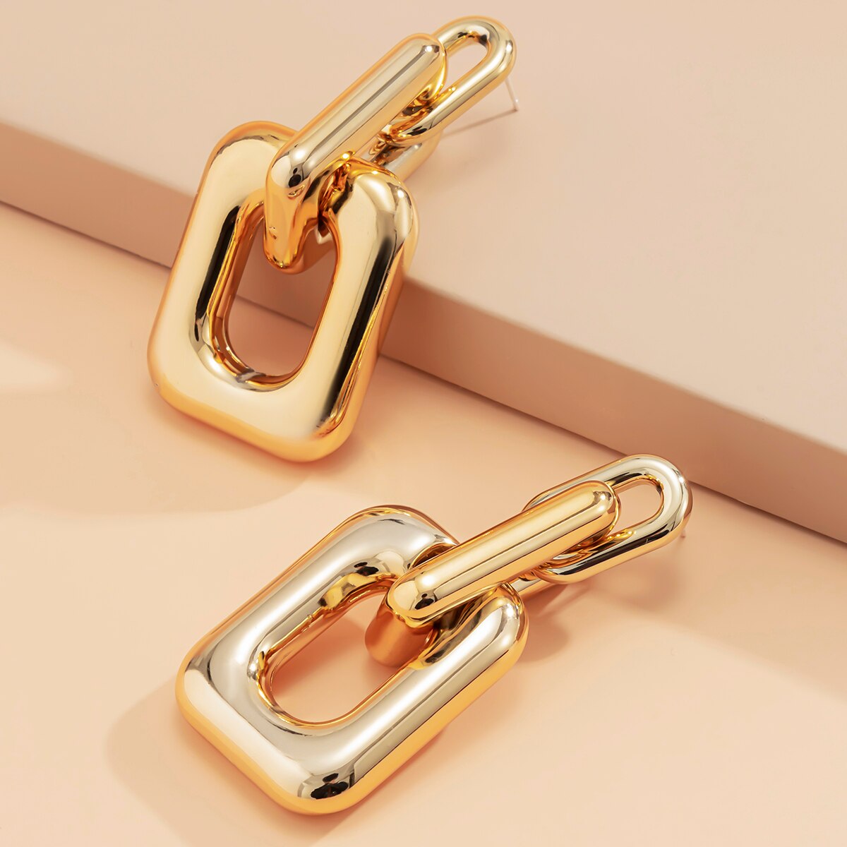 Hip Hop Fringe Geometric Pendant Earrings