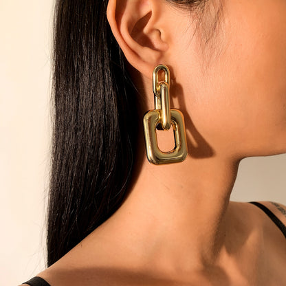 Hip Hop Fringe Geometric Pendant Earrings