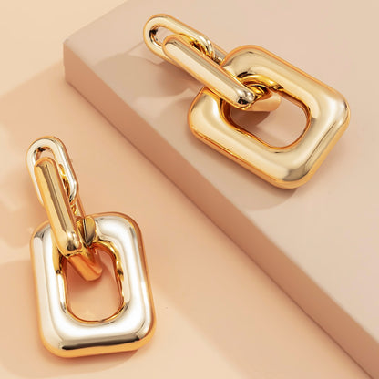 Hip Hop Fringe Geometric Pendant Earrings