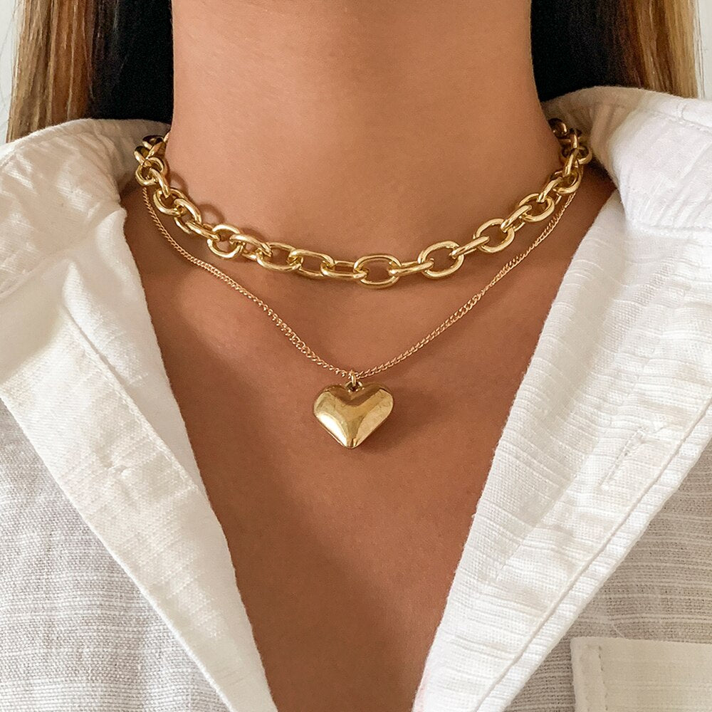 Chain Collarbone Necklace Retro Simple