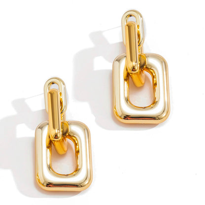 Hip Hop Fringe Geometric Pendant Earrings