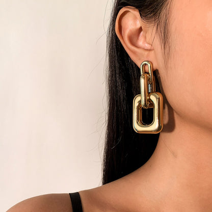 Hip Hop Fringe Geometric Pendant Earrings